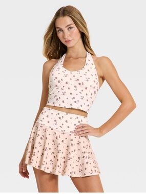 Women's Halter Support Tank Top - JovLab' Cream Floral L
